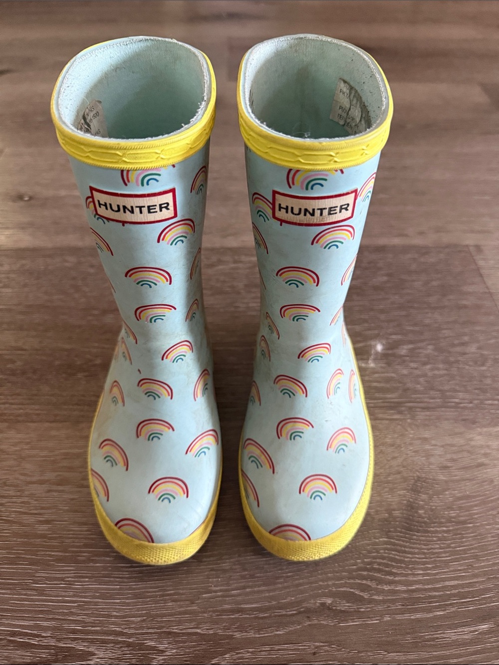Kids Rainbow Hunter Boots, size 10